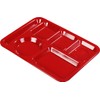 Carlisle - Bandeja de policarbonato para zurdos, 6 compartimentos, Rojo,