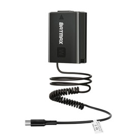 Batmax USB-C NP-FW50 NP FW50 Dummy Battery Compatible with Sony ZV-E10, Alpha A6500 A6400 A6300 A6100 A6000 A5100 A5000 A7II A7SII A7RII A7 A7S A7R RX10 II III IV NE Cameras