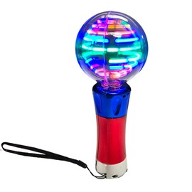 Zugar Land Light-Up Star Magic Spinning Ball Flashing Toy Wand (7.5") 3 AA Batteries Included. Colorful Bright LED Light Up Sensory Toy for Kids Boys and Girls (4 Pack)