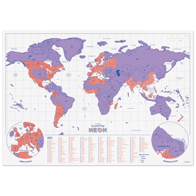 Luckies Scratch Map - Scratch Off World Map - World