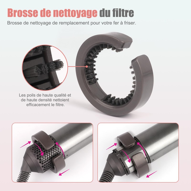 WYWY.Wide Filter Lid and Cleaning Brush for Dyson HS01 HS05