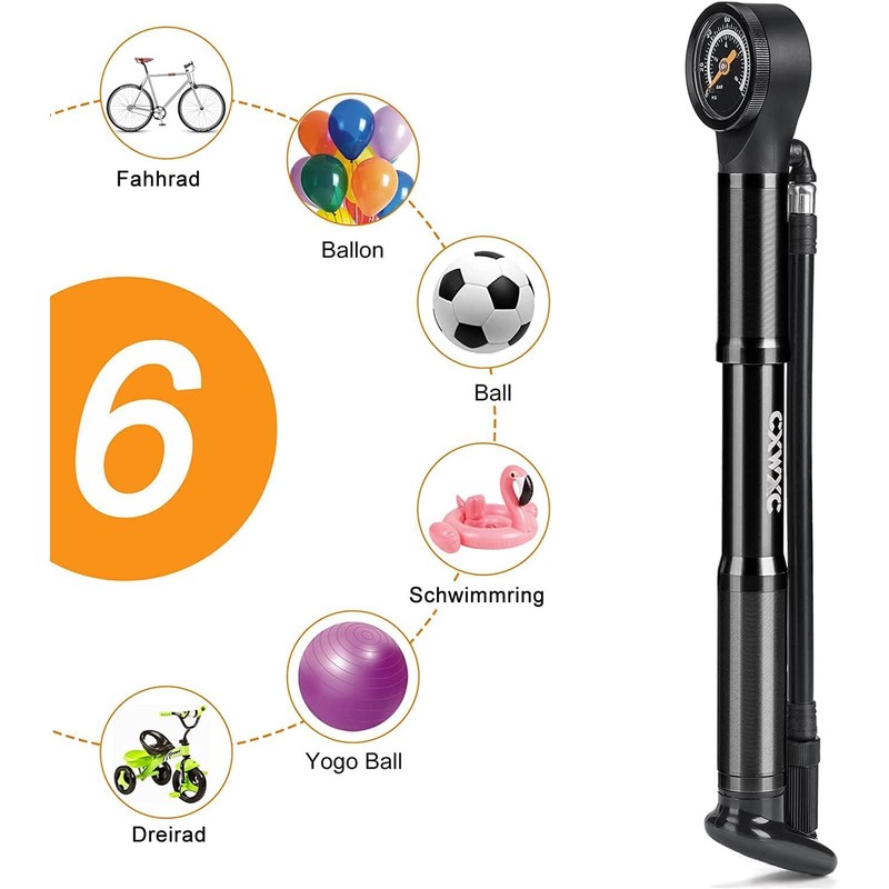CXWXC Bicycle Pump 120 PSI Mini Bicycle Pump with Pressure