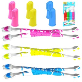 RosyLife Dog Toothbrush pet Toothbrush Finger Toothbrush Small to Large Dogs,Cats with Soft Bristles Non Slip Dual Head Dog Toothbrush
