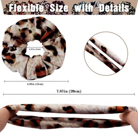 24 Pcs Scrunchies for Women&Girl, Leopard Print Bulk Hair Scrunchie,Velvet Scrunchies Hair Bands, Girls Hair Accessories for Ponytail Holder, Perfect for Girls Party Favors