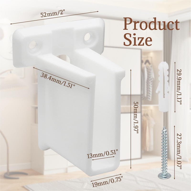 Uenhoy 12 Pcs Wire Shelf End Bracket, White Plastic Closet