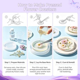 Kit de flores secas prensadas, hojas prensadas naturales para arte de resina, decoración botánica, relleno de molde epoxi para álbumes de recortes, fabricación de joyas