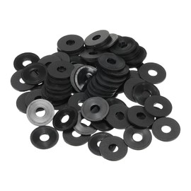 PATIKIL M5 Nylon Flat Washer, 100 Pack 5mm ID 15mm OD 1mm Thick Sealing Spacer Gasket Ring for Faucet Pipe Water Hose Fastener Bolt, Black