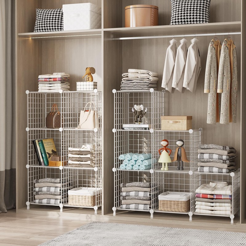AWTATOS 6 Cube Storage Wire Closet Organizers DIY Stackable Storage