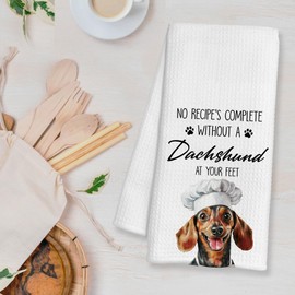 BAYOGITA Dachshund Kitchen Towels Decorative, Weiner Dog Dish Tea Towels for Kitchen Drying, Weiner Dachshund Lover Gifts Hand Towels, Pet Lovers Dog Mom Gifts, 16x24 Inch