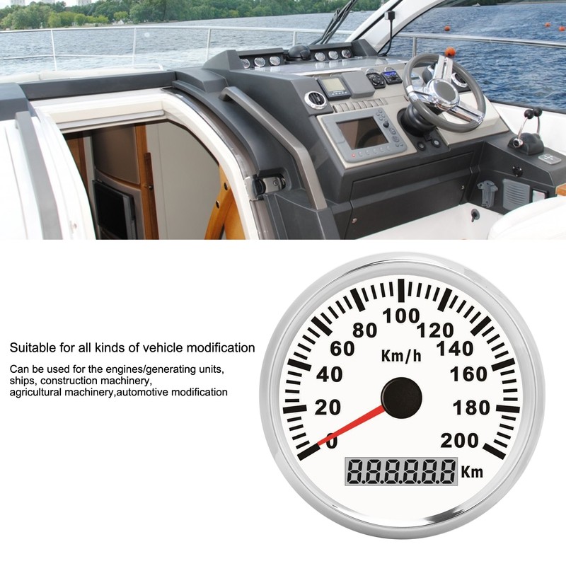 3‑3/8in Speed Gauge GPS 200km/h 12V/24V for Ship Yacht Motorcycle
