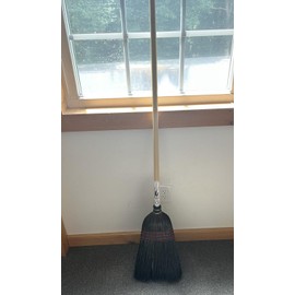 55" Natural Fiber Bristle Yucca Corn Black Parlor Broom & Wood Handle Amish Made
