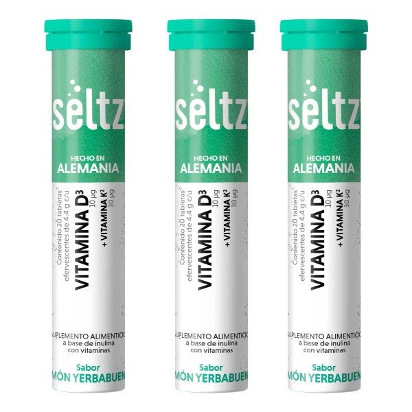 Vitamina D3 + K2 Seltz 3 Pack Tabletas Efervescentes