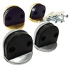 Sleek Half-Moon Floor Door Stop - Modern Design 2-Piece Set Silver