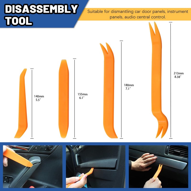 Glarks 245Pcs 12 Sizes Car Retainer Clips Nylon Bumper Push