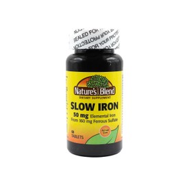 Nature's Blend Slow Iron 50 mg (160 mg) Compare to Slow Fe® 60 Tablets