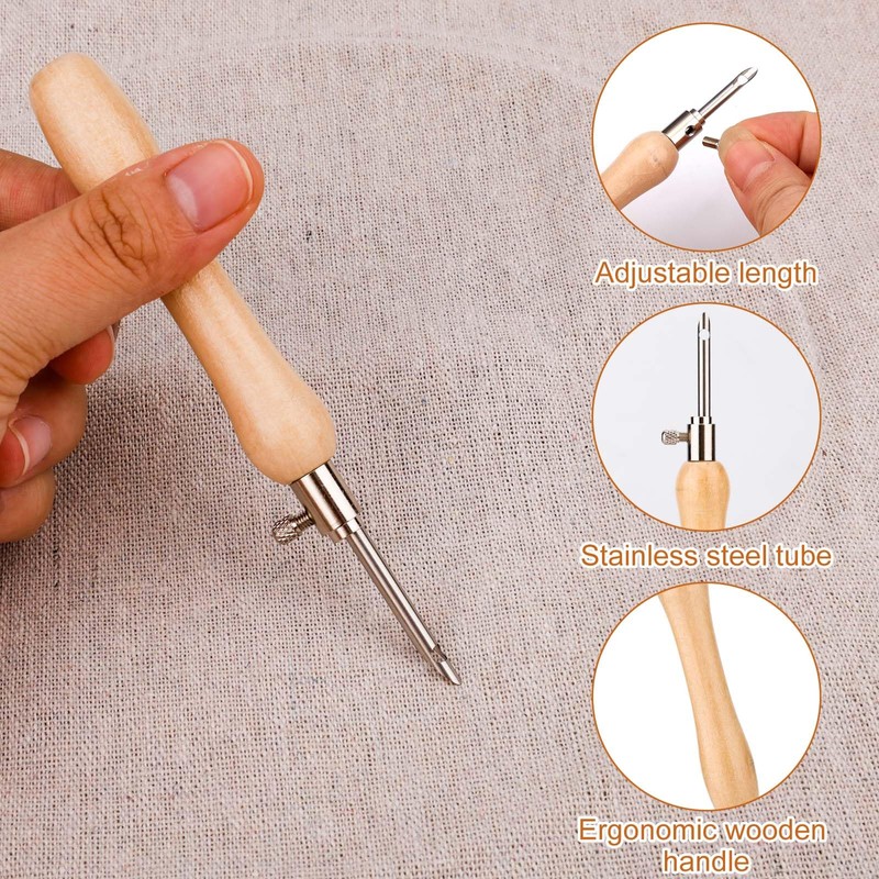 5pcs Punch Needle Kit, Punch Needle Tool Includes 2/3/4mm Metal