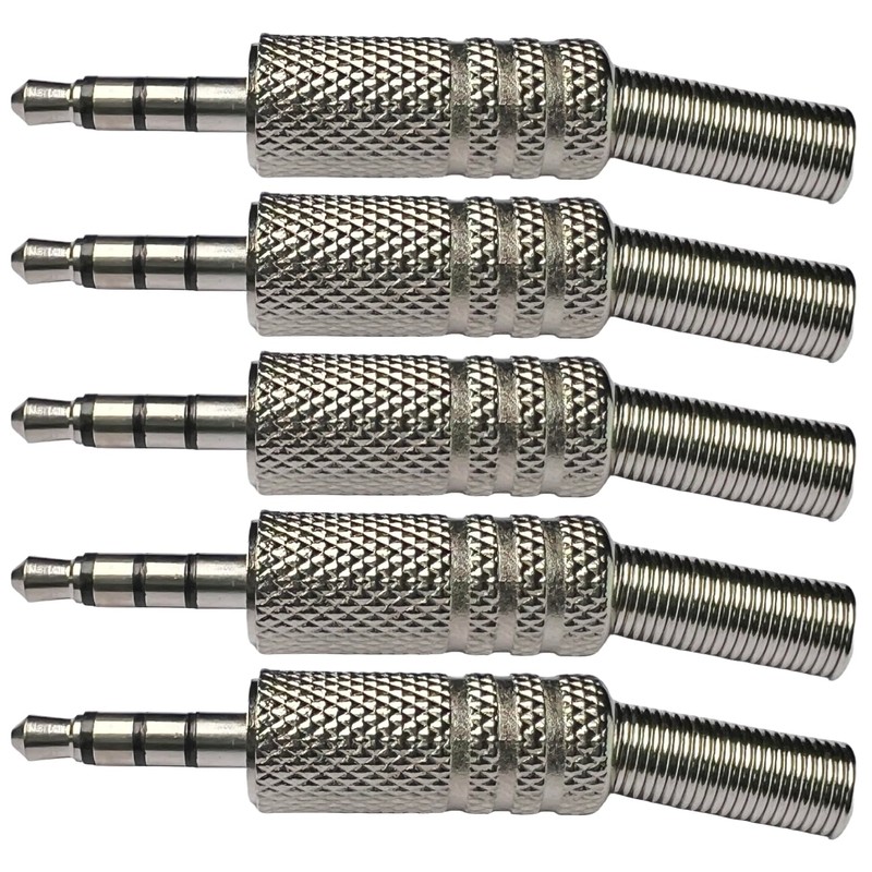 CESS 3.5mm 4-Pole TRRS Male Construction Plug Repair Headphone Jack