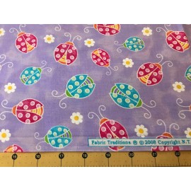 Fabric Traditions 2008 Ladybugs Glitter Fabric Traditions 100% cotton fabric sold by the yard#1687