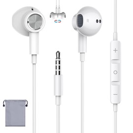 xunbida Earphones, Wired Earphones, Microphone Included, 0.1 inch (3.5 mm) Jack, Magnetic Design, Tangle-Free, In-Ear Type, Earphones Microphone, Volume Adjustment, Call Compatible, Noise Canceling,