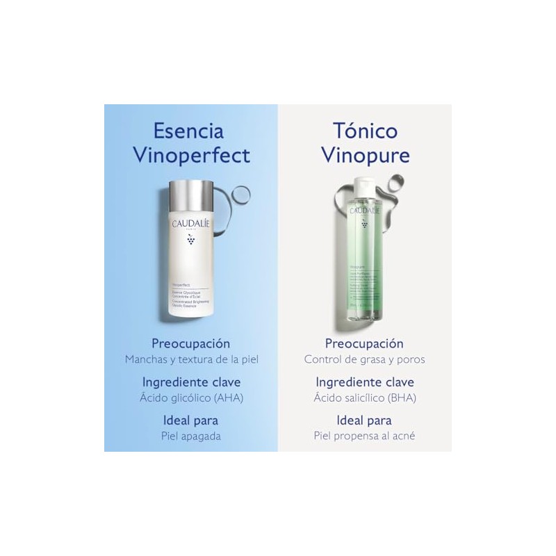 Caudalie - Vinoperfect Esencia con Ácido Glicólico, Tónico Iluminador-100 mL
