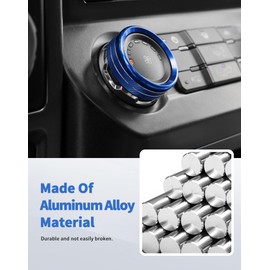 DSWSQ for F150 4pcs Air Conditioner AC Volume Switch Knob Ring Button Trim Cover for Ford F150 XLT 2015 2016 2017 2018 2019 2020, Blue