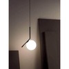 MZSUS Glass Spherical Pendant Light,Black Iron & White Glass Hanging
