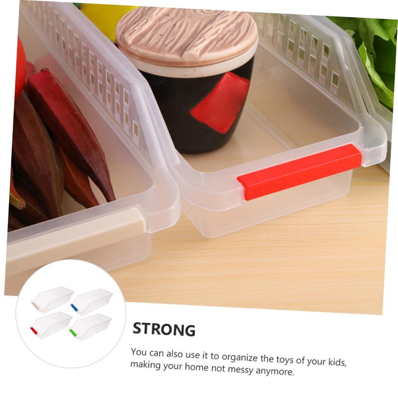 SHOWERORO 4pcs Plastic Drawer Storage Basket Multi-Purpose Sundries Organizer for