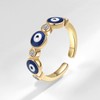 LAOYEFACAI Gold Open Rings for Women Evil Eye Rings Blue