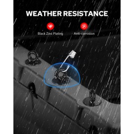 Benlari 1.44in UTV Tie Down Anchors Lock and Ride Iron Ruber ATV Fit for Polaris Ranger General Fit for 1-7/16" 2013-2025 Black