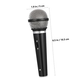 Ipetboom Simulation Microphone Toy for Kids, 1pc Black Plastic Fake Microphone Prop for Stage Performance Pretend Play Party Favors Decor, Play Acting Props Toys for Boy Girl Toddler, 6.5X2.0in
