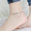 Infinity Anklet Sterling Silver 925 Women's Adjustable Infinity Anklet with