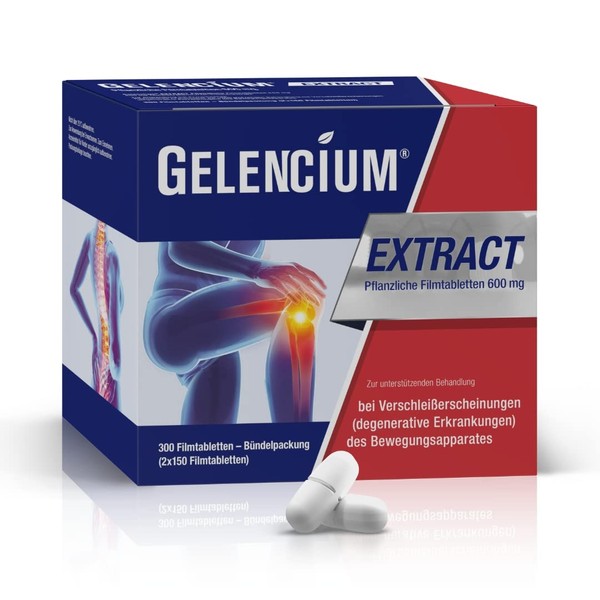 GELENCIUM Extract: Herbal Medicine for the Treatment of Joint Pain and Osteoarthritis (1) with Special Extract from Devil's Claw, 300 Film-Coated Tablets