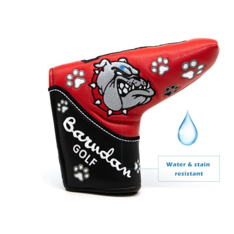 Bulldogs Golf Blade Putter Cover Red & Black With Magnetic