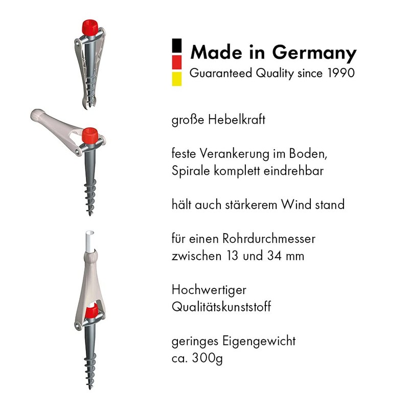 Krinner Vario Drill 20004 Parasol Stand Parasol Holder Ground Dowel