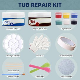 Krbnk Porcelain Repair Kit, Bathtub and Fiberglass Shower Repair Kit (Color Match) for Acrylic, Enamel, Ceramic Sink, Tile, Toilet - Fix Cracks, Chips, Holes, Dents and Scratches