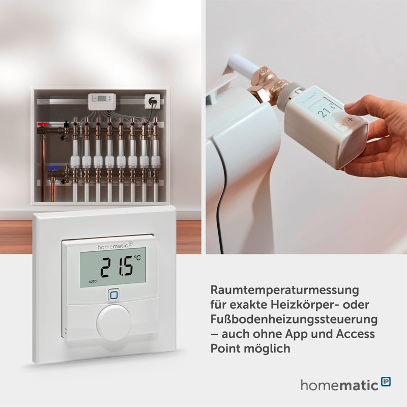 Homematic IP Smart Home Digital Wall Thermostat with Humidity Sensor,
