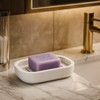 2-Pack Soap Dish with Drain Plastic Sponge Holder Easy Cleaning