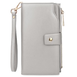 Uromee Wallet Women Vegan Leather RFID Blocking Large Ladies Wristlet Purse Card Holder Organizer Clutch