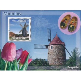 Guinea-Bissau miniature sheet 663 (complete. issue) unmounted mint/never hinged ** MNH 2008 Windmills, Tulips (Stamps for collectors) mills