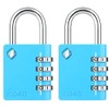 Zarker XD40 4-Digit Combination Padlock, Blue, 2-Pack
