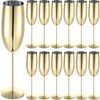 Yinder 12 Pcs Gold Champagne Flutes Bulk 8.5 oz Gold