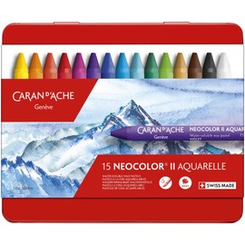Caran d'Ache Classic Neocolor II Water-Soluble Pastels, 15 Colors