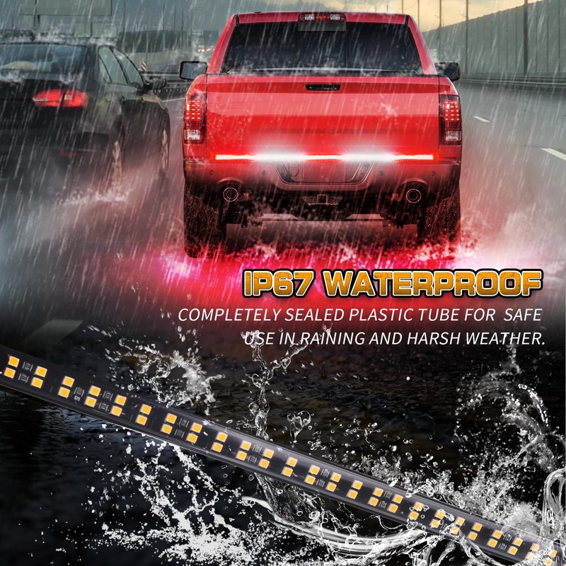 XRIDONSEN 60 inch Truck Tailgate Emergency Lights Strip 360 LED