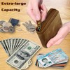 Mens RFID Blocking Wallets Zipper Leather Wallet for Men Bifold