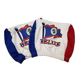Belize Belizean Headrest Cover Flag Fit for Cars Vans Trucks-Sold by a Pairs