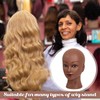 Pinkunn 4 Pcs Bald Mannequin Head Brown Female Head for
