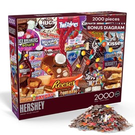 Buffalo Games - Hershey - Hershey Deluxe Collage - Rompecabezas de 2000 Piezas para Adultos, Rompecabezas desafiante Perfecto para Noches de Juego, tamaño Acabado es de 38.50 x 26.50 Pulgadas