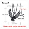 Fusamk Punk Rock Stainless Steel Animal Eagle Tag Pendant Wings