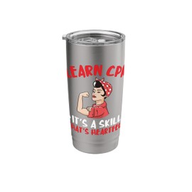 CPR Instructor AED Instructor Heartfelt Skill CPR Trainer Stainless Steel Insulated Tumbler