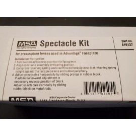 MSA Spectacle Kit 816137 for Prescription Lenses Used in Advantage Facepiece NIB